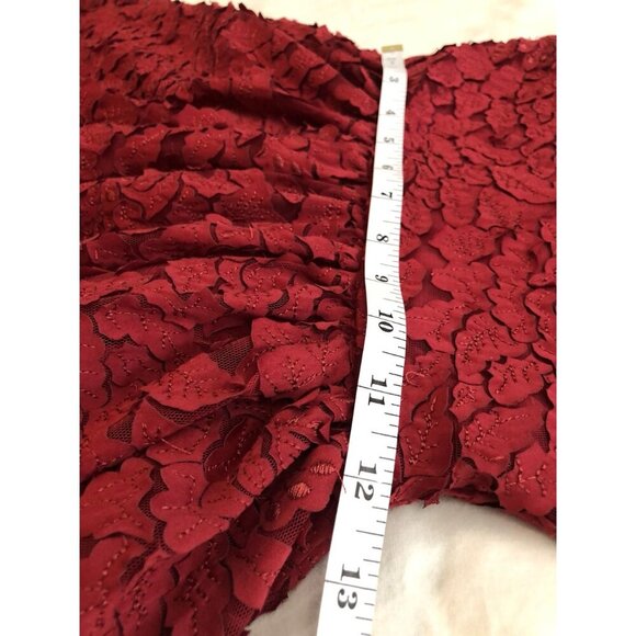 Chasing Fireflies Red Leaf Applique Sleeveless Party Dress Girls 6 Flower Girl - Picture 8 of 9